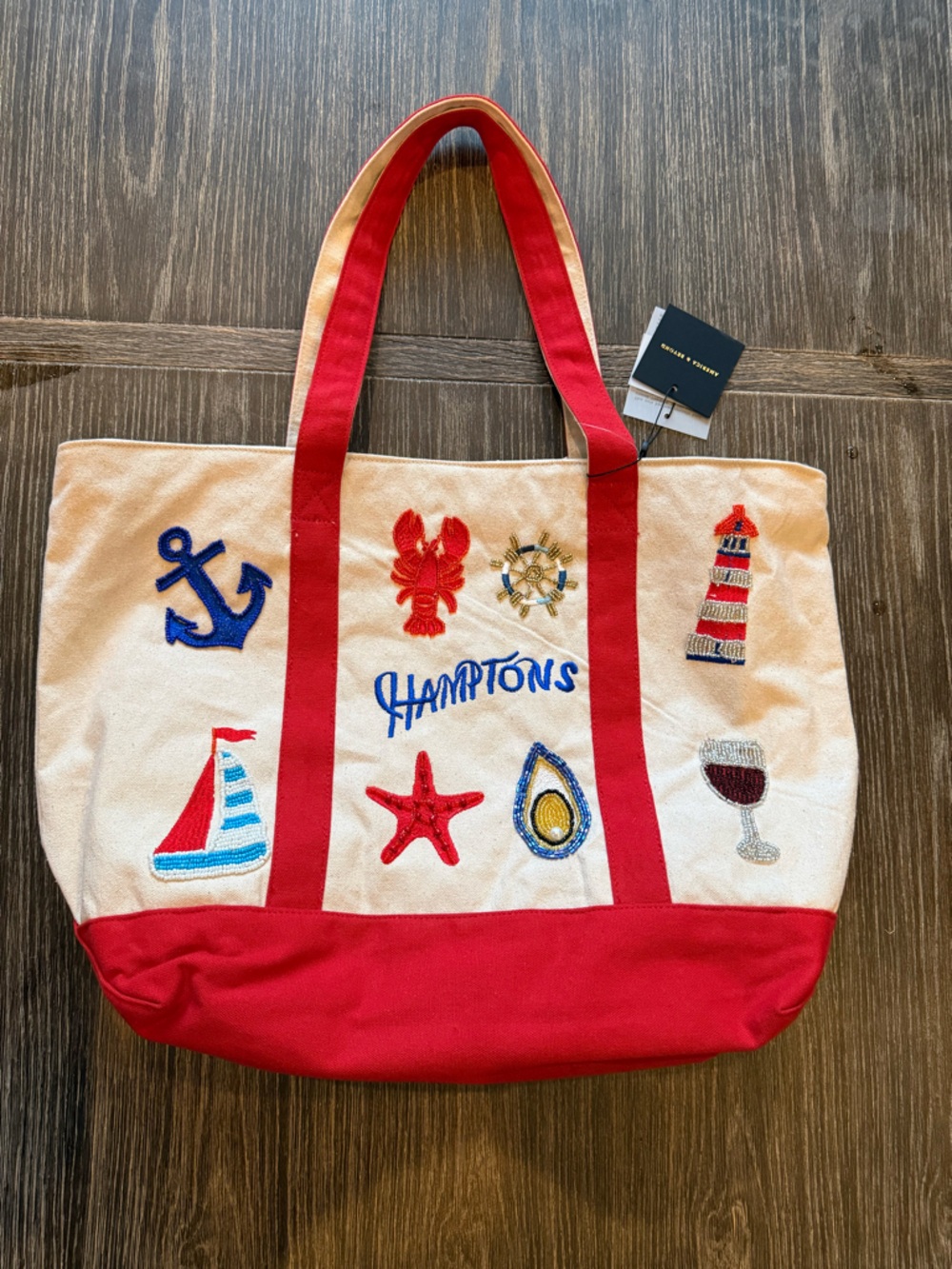 NWT Hamptons Viral Tote Beaded Bag